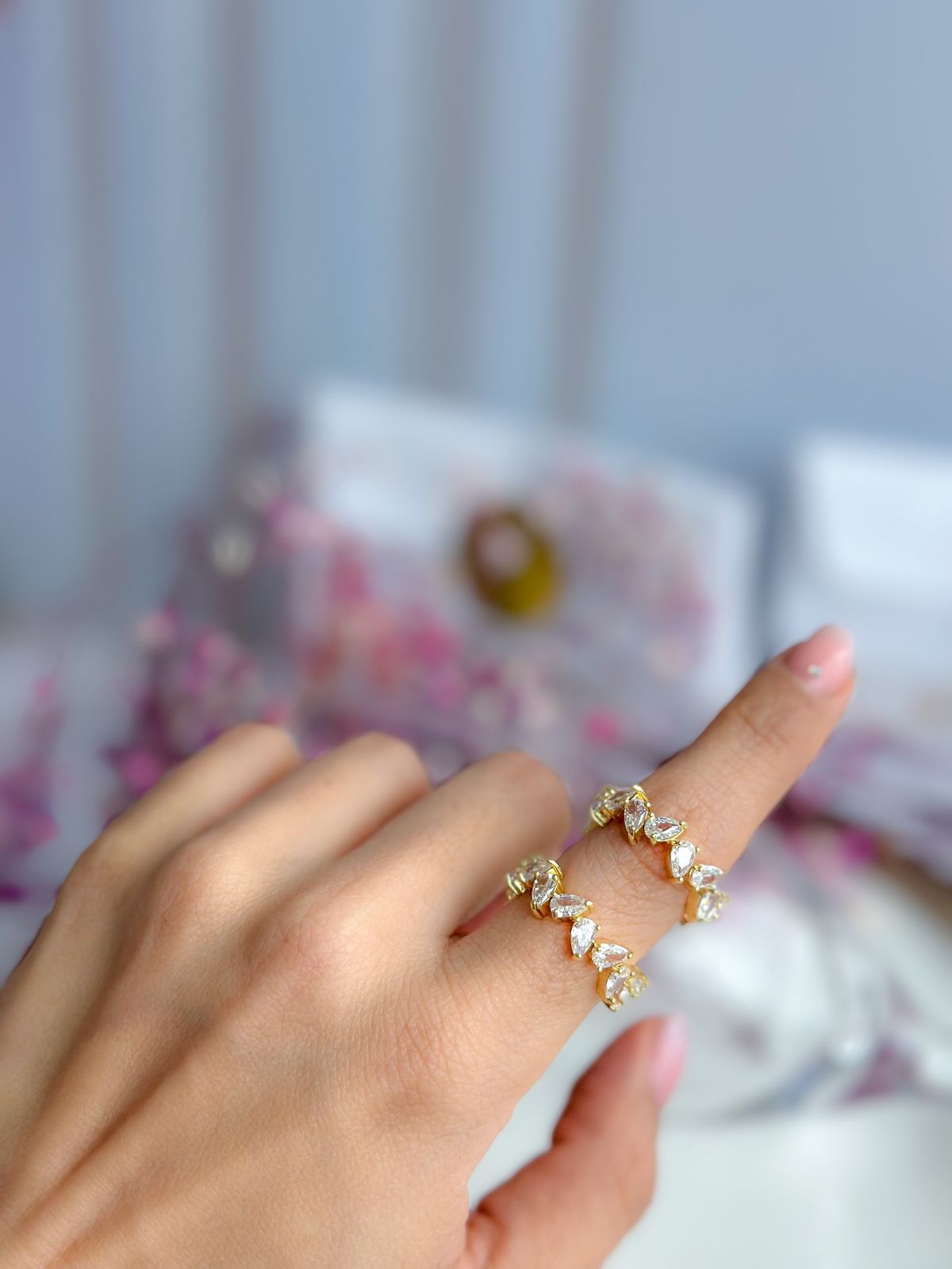 Anillo Gota Diamantes